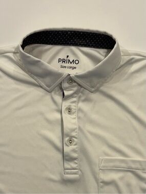 Primo Men's Golf Polo Size Large White - Mountain Classic Logo